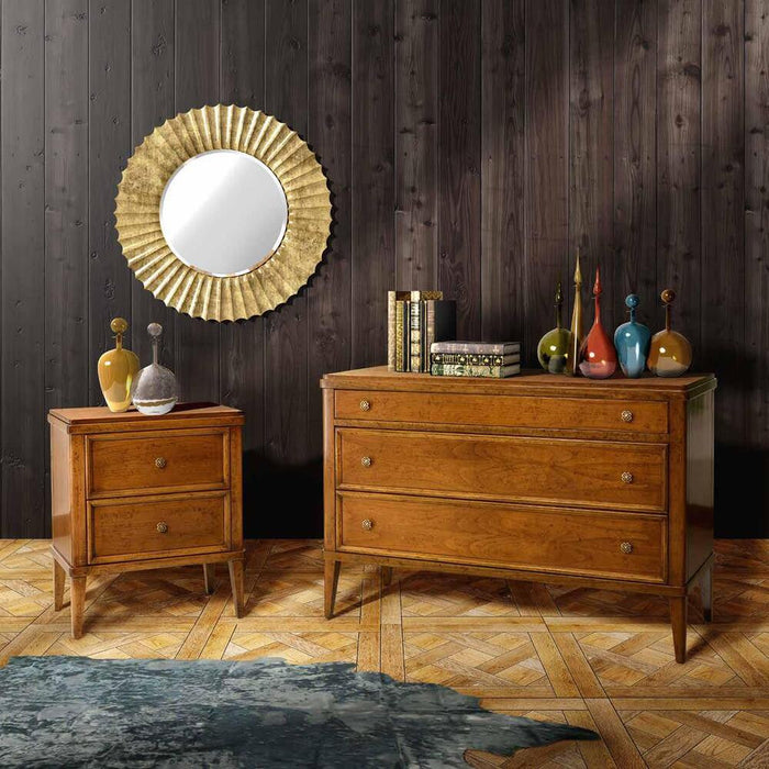 Comodino classico in legno 2 cassetti finitura bassano l.58 p.38 h.70 - Mobili 2G