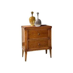 Comodino classico in legno 2 cassetti finitura bassano l.58 p.38 h.70 - Mobili 2G