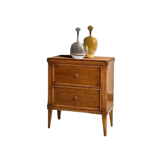 Comodino classico in legno 2 cassetti finitura bassano l.58 p.38 h.70 - Mobili 2G