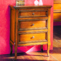 Comodino classico in legno 3 cassetti finitura bassano l.55 p.36 h.70 - Mobili 2G