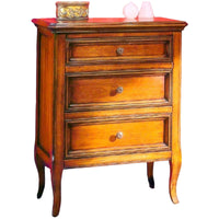 Comodino classico in legno 3 cassetti finitura bassano l.55 p.36 h.70 - Mobili 2G