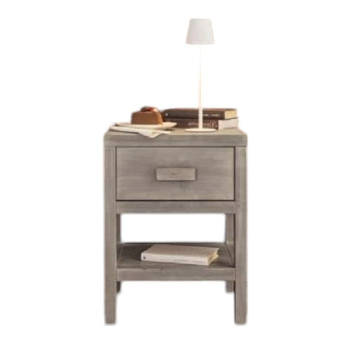 Comodino cortina 1 cassetto legno grigio abete 45x38x60 (3304) - Mobili 2G