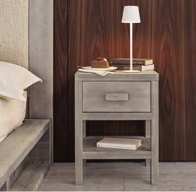 Comodino cortina 1 cassetto legno grigio abete 45x38x60 (3304) - Mobili 2G