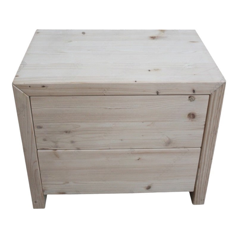 Comodino cortina 2 cassetti legno grigio di abete 55x40x45 - Mobili 2G