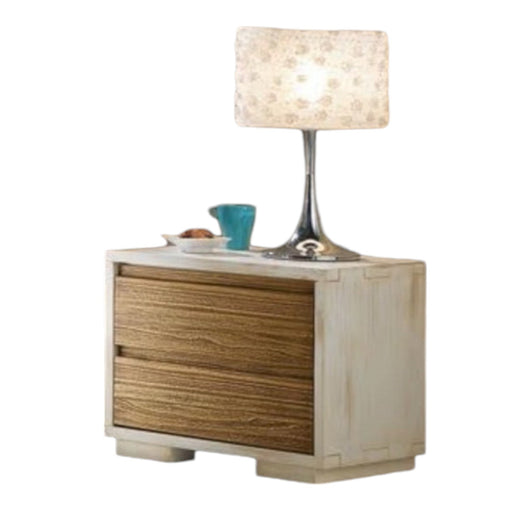 Comodino in legno massello shabby 2 cassetti l.55 p.38 h. 46﻿ - Mobili 2G