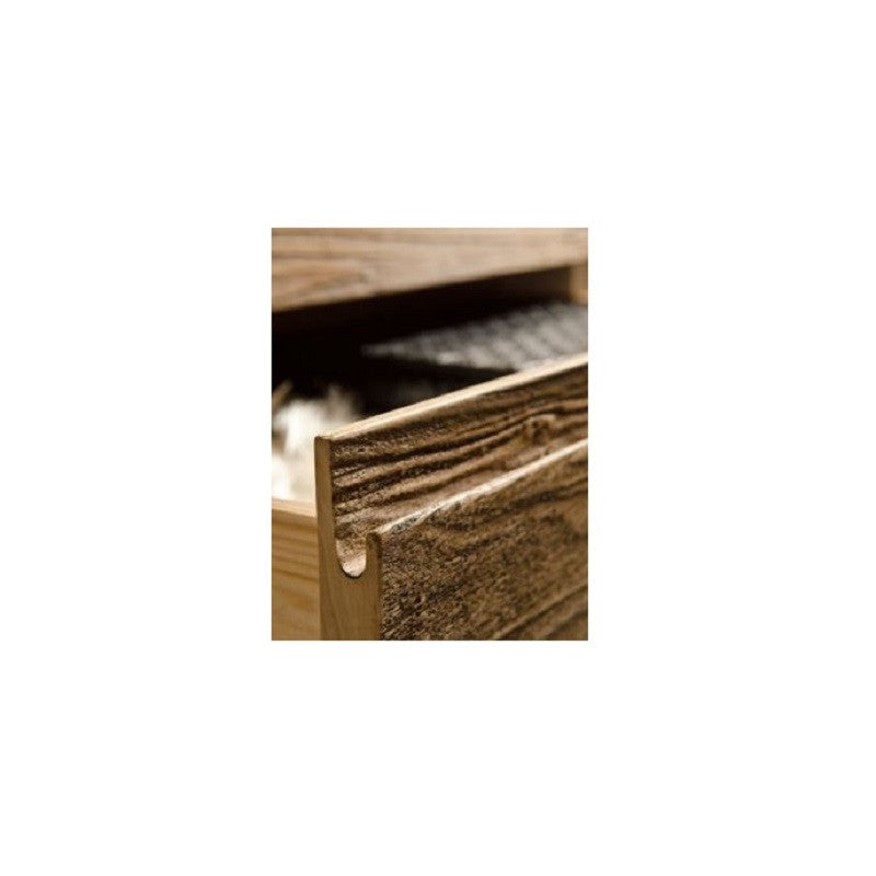 Comodino in legno massello shabby 2 cassetti l.55 p.38 h. 46﻿ - Mobili 2G