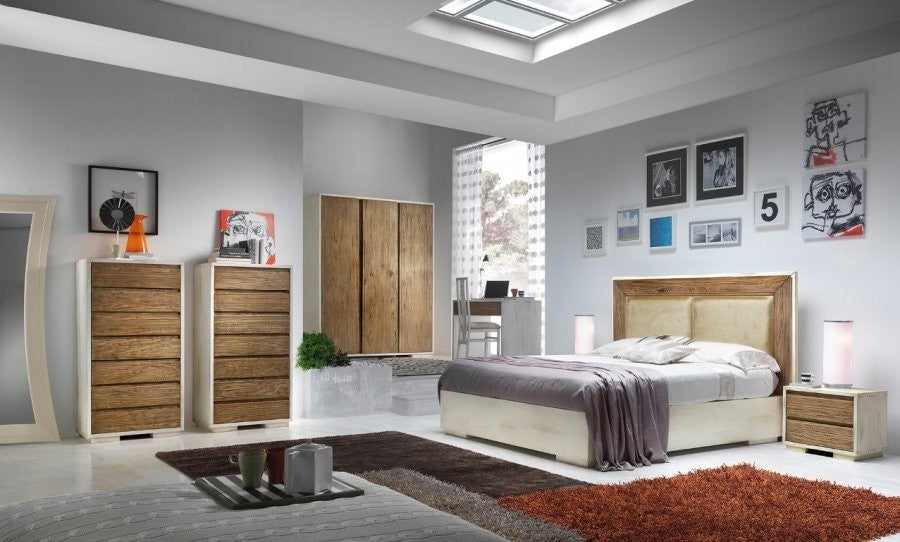 Comodino in legno massello shabby 2 cassetti l.55 p.38 h. 46﻿ - Mobili 2G