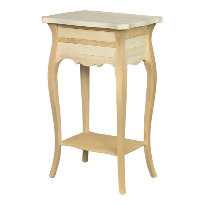 Comodino porta telefono 1 cassetto in legno grezzo 43x32x70 - Mobili 2G