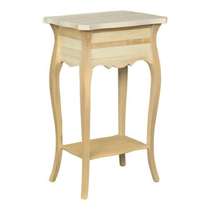 Comodino porta telefono 1 cassetto in legno grezzo 43x32x70 - Mobili 2G