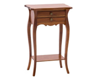 Comodino porta telefono 2 cassetti in legno tinta noce 45x35x70 - Mobili 2G