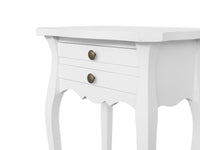 Comodino porta telefono 2 cassetti legno shabby bianco opaco 45x35x70 (1542) - Mobili 2G