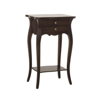 Comodino porta telefono classico legno noce scuro  45x35x70 - Mobili 2G