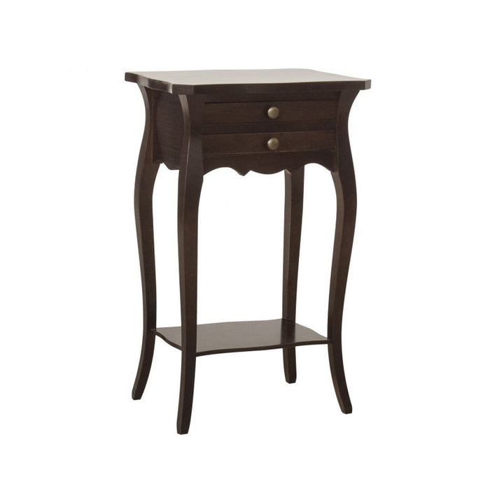 Comodino porta telefono classico legno noce scuro  45x35x70 - Mobili 2G