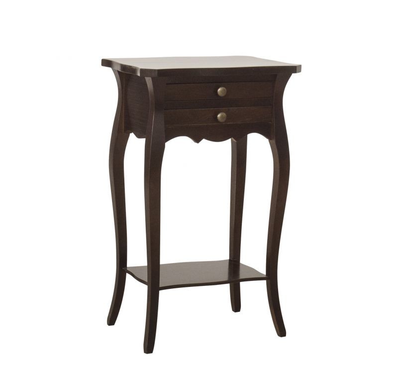 Comodino porta telefono classico legno noce scuro  45x35x70 - Mobili 2G