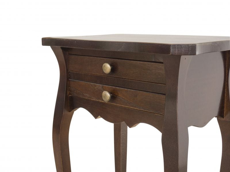 Comodino porta telefono classico legno noce scuro  45x35x70 - Mobili 2G