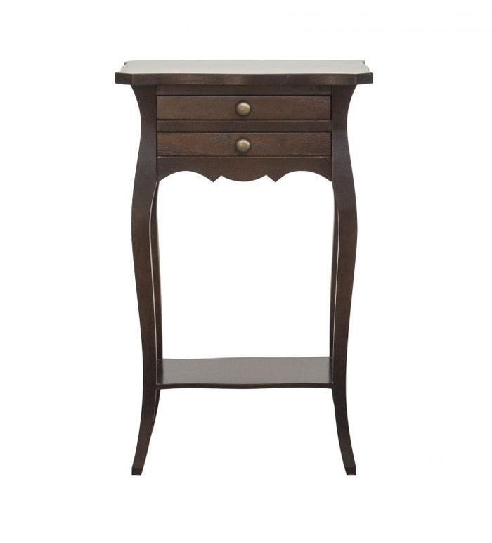 Comodino porta telefono classico legno noce scuro  45x35x70 - Mobili 2G