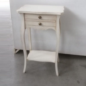 Comodino porta telefono legno shabby bianco anticato 45x35x70 - Mobili 2G