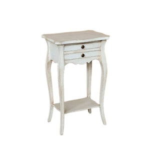 Comodino porta telefono legno shabby bianco anticato 45x35x70 - Mobili 2G