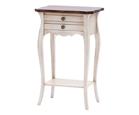 Comodino porta telefono legno shabby bianco anticato noce 45x35x70 - Mobili 2G