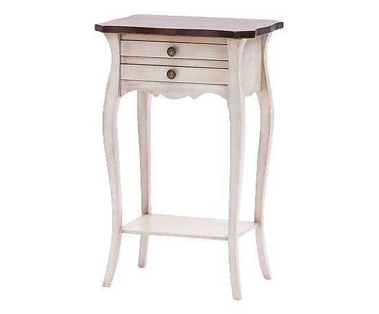 Comodino porta telefono legno shabby bianco anticato noce 45x35x70 - Mobili 2G