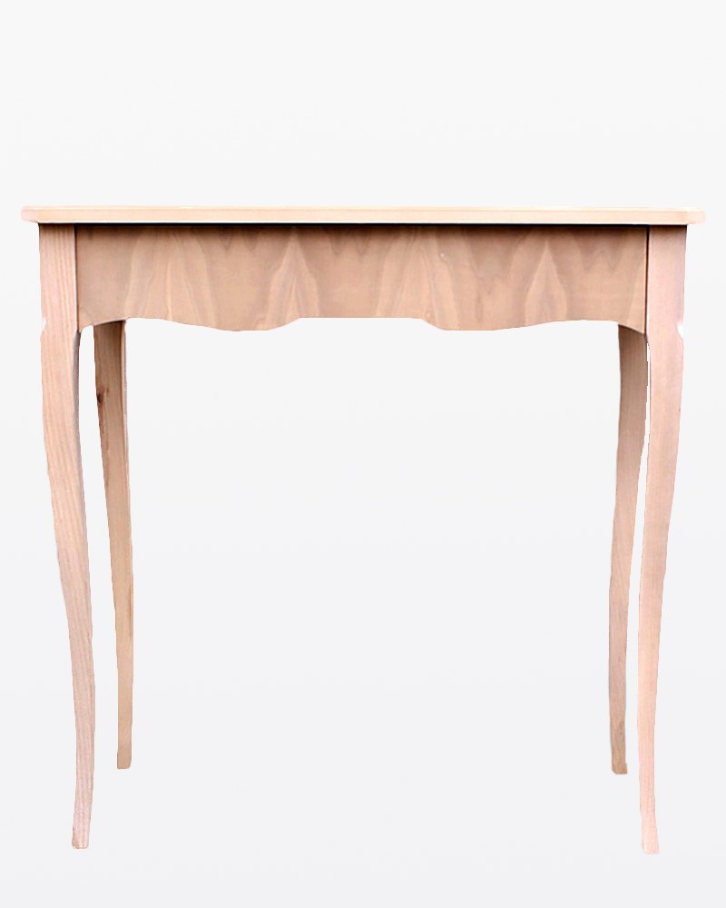 Consolle 1 cassetto intarsiata legno grezzo l.79 p.34 h.80 (3123) - Mobili 2G