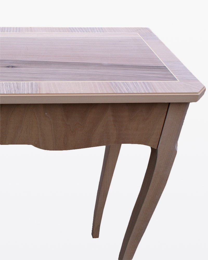 Consolle 1 cassetto intarsiata legno grezzo l.79 p.34 h.80 (3123) - Mobili 2G