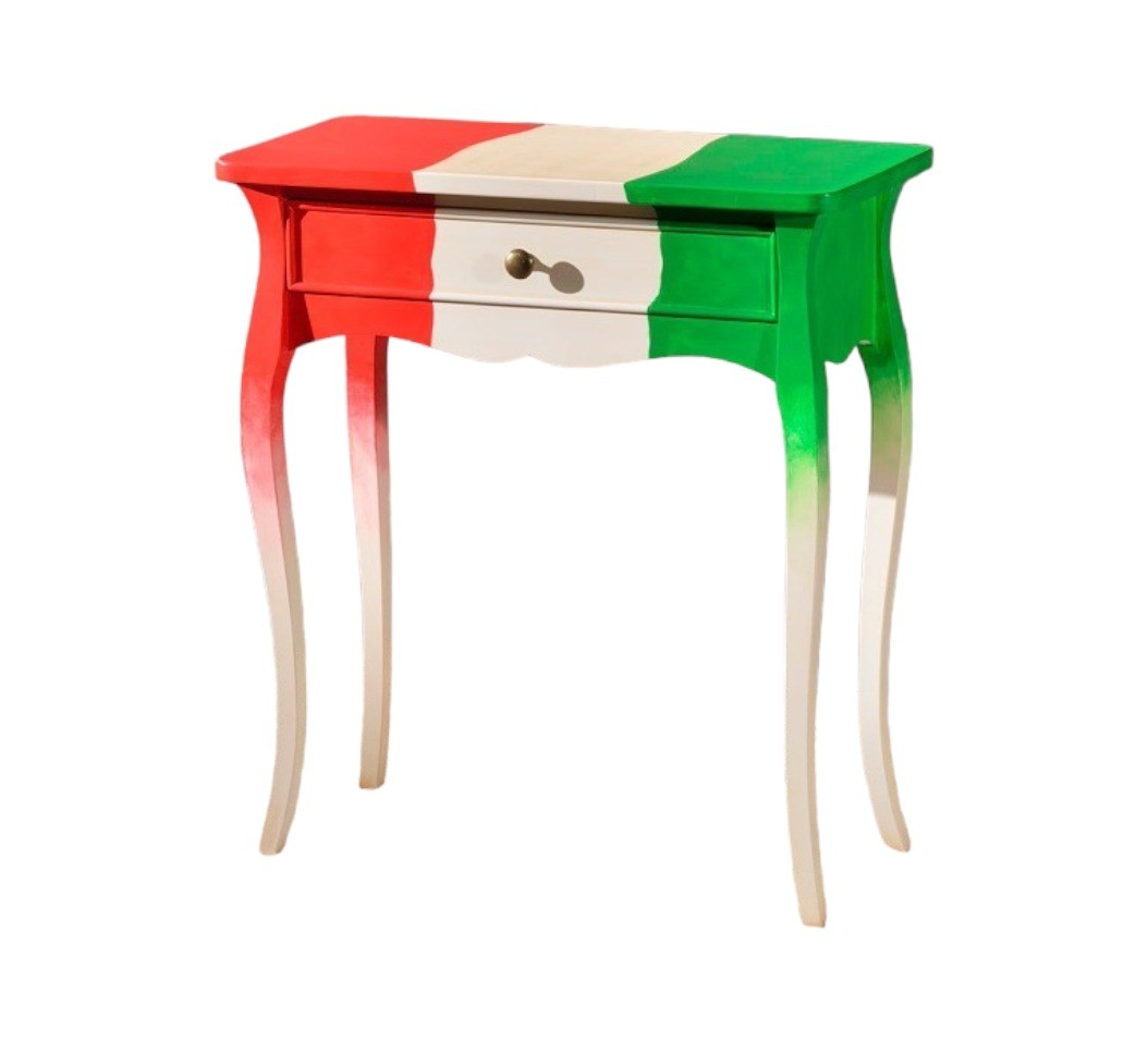 Consolle 1 cassetto legno shabby decoro italia 62x31x70