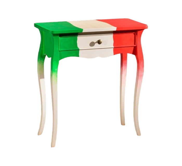 Consolle 1 cassetto legno shabby decoro italia 62x31x70