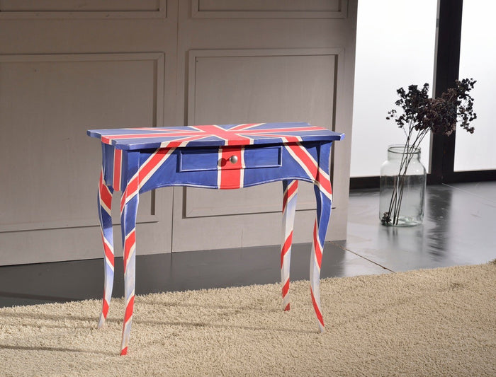 Consolle 1 cassetto shabby legno decori inglese  87x38x77