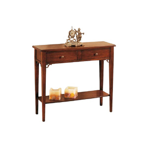 Consolle 2 cassetti in legno massello tinta noce l.90 p.31 h.77 - Mobili 2G