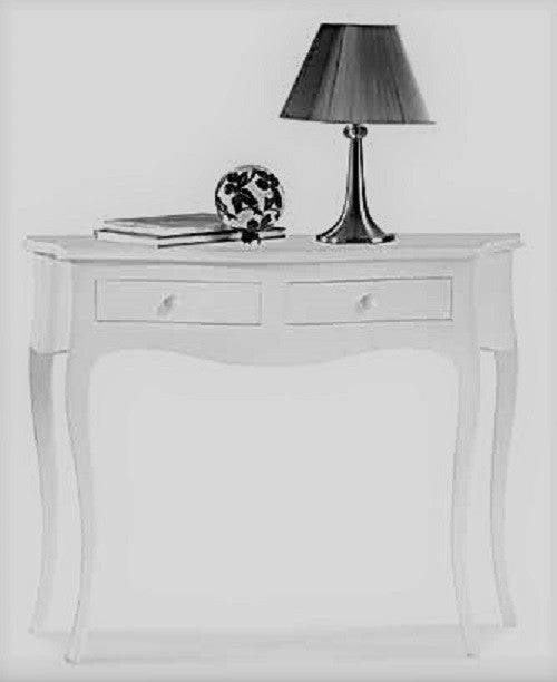 Consolle 2 cassetti legno bianco opaco l.100 p.38 h.78 (1435) - Mobili 2G