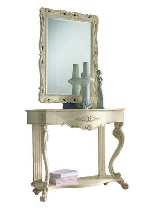 Consolle a muro classica con specchio legno bianco shabby - Mobili 2G