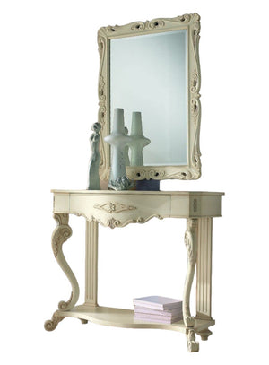 Consolle a muro classica con specchio legno bianco shabby - Mobili 2G