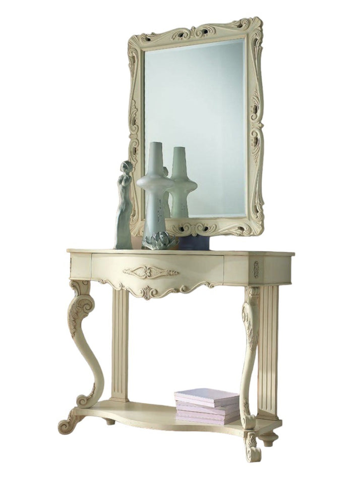 Consolle a muro classica con specchio legno bianco shabby - Mobili 2G