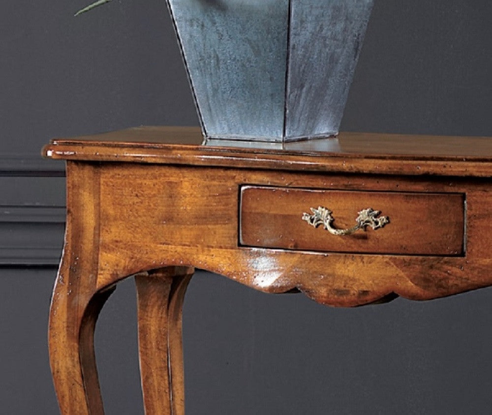 Consolle arte povera 1 cassetto in legno tinta noce l .105 h. 88 p. 40 - Mobili 2G