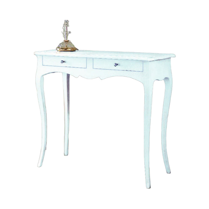 Consolle arte povera 2 cassetti in legno bianco l .96 h 80 p. 41 (1476) - Mobili 2G