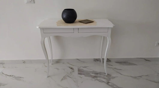 Consolle arte povera 2 cassetti in legno bianco l .96 h 80 p. 41 (1476) - Mobili 2G