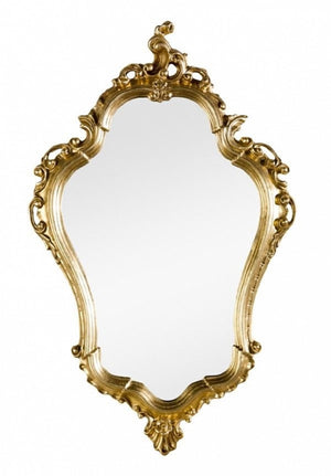 Consolle barocca sospesa con specchio in foglia oro