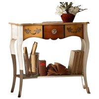 Consolle classica 1 cassetto legno shabby oro 100x40x88 - Mobili 2G