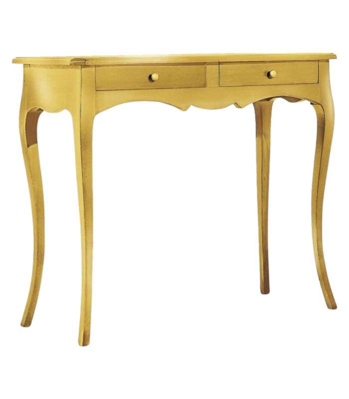 Consolle classica 2 cassetti legno foglia oro 96x41x80 (478) - Mobili 2G