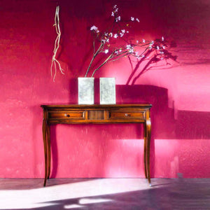 Consolle classica in legno 2 cassetti intarsiata finitura bassano l.110 p.38 h.80 - Mobili 2G