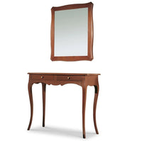 Consolle con specchio in legno tinta noce arte povera (537+538) - Mobili 2G