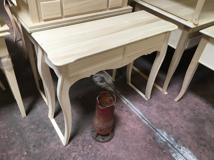 Consolle in legno classica 2 cassetti grezzo l.101 p.38 h.82 (3108) - Mobili 2G