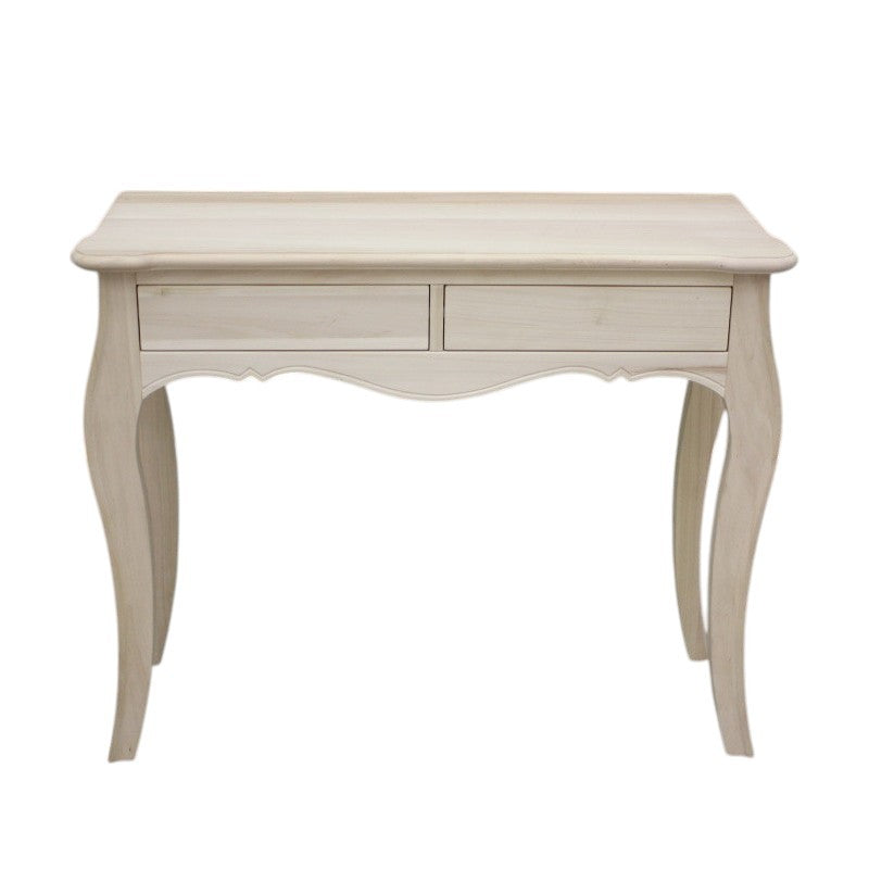 Consolle in legno classica 2 cassetti grezzo l.101 p.38 h.82 (3108) - Mobili 2G