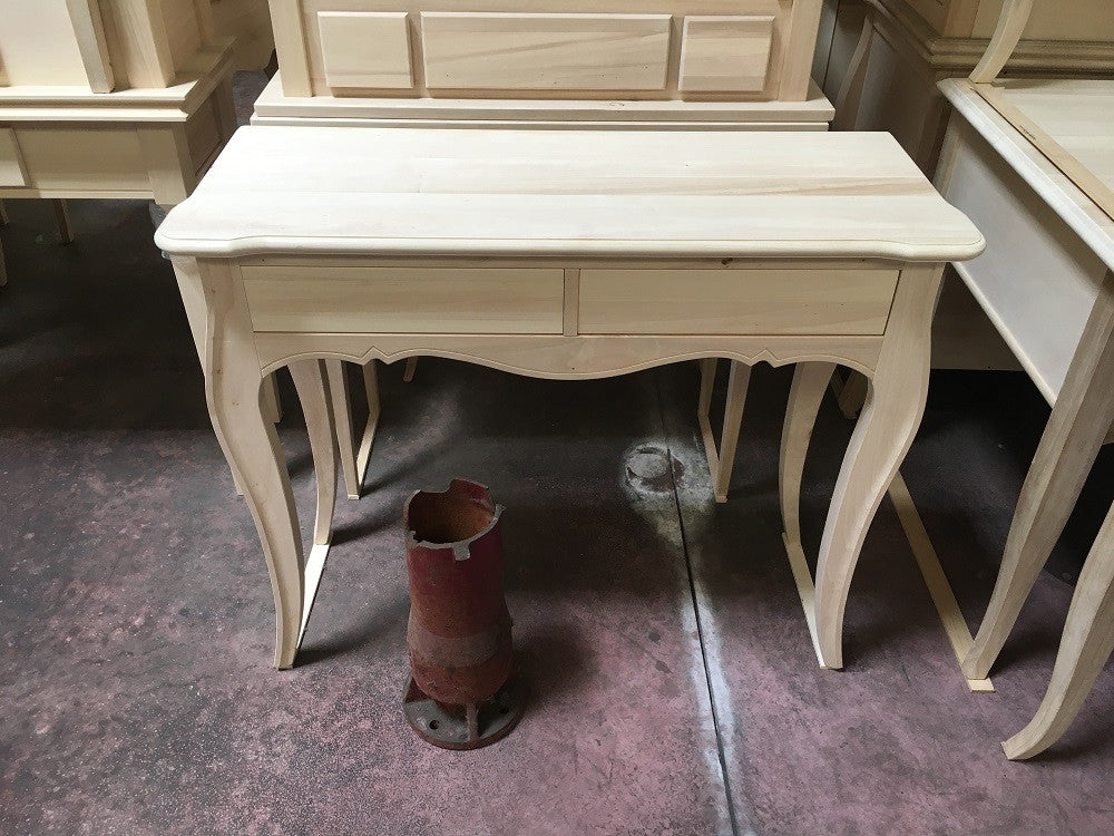 Consolle in legno classica 2 cassetti grezzo l.101 p.38 h.82 (3108) - Mobili 2G