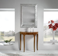 Consolle in legno classica a mezzaluna 1 cassetto grezzo l.81 p.34 h.80 (3110) - Mobili 2G