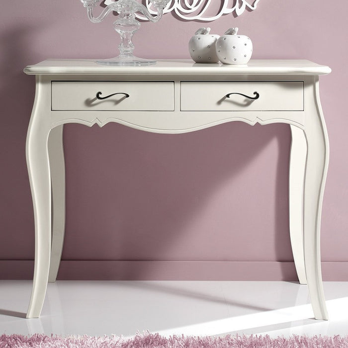 Consolle in legno laccata bianco opaco misure l.101 p.38 h.82 (3108) - Mobili 2G