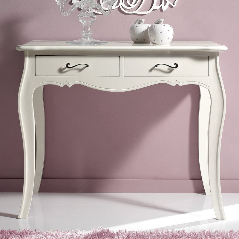 Consolle in legno laccata bianco opaco misure l.101 p.38 h.82 (3108) - Mobili 2G