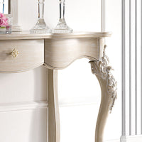 Consolle classica sagomata 1 cassetto in legno bianco l.142 p.46 h.83 - Mobili 2G