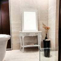 Consolle shabby chic bianco opaco con specchio (1283-1284) - Mobili 2G